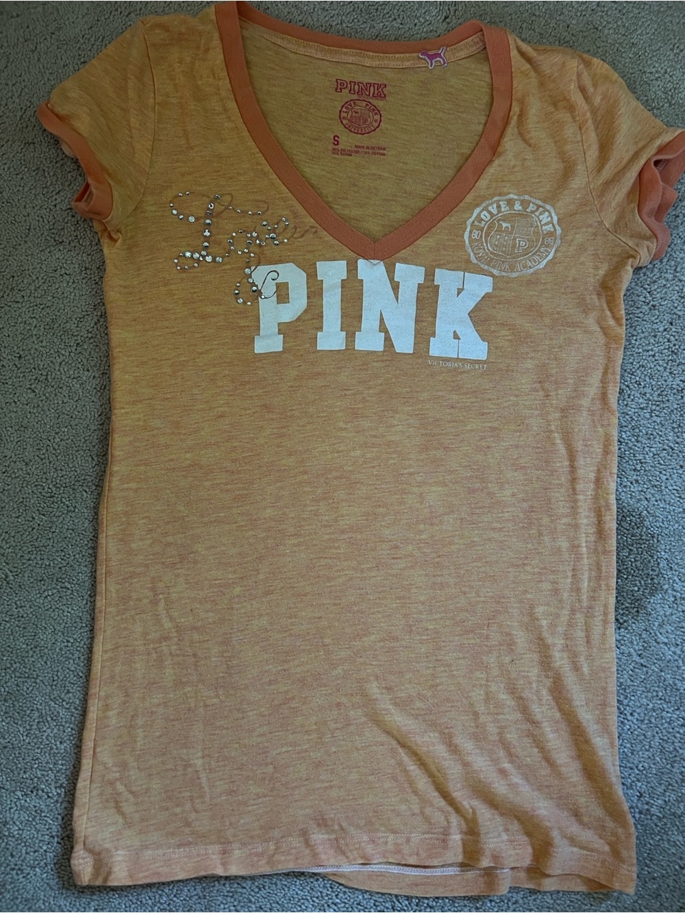 PINK BY VS BLING SHORT SLEEVE TEE 2007 COLLECTION SZ SM